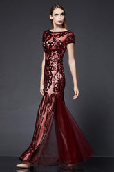 Crystal Beaded Lace 3D Floral Sequined A-line Lady Evening Dress - FashionByTeresa
